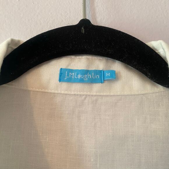 J. McLaughlin White 100% Linen Sleeveless Button Down Dress Women's size Medium - Picture 2 of 9
